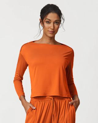 SHECURVE Boat Neck Lightweight Sports Tee