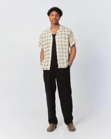 Bather Ivory Digi Plaid Camp Shirt